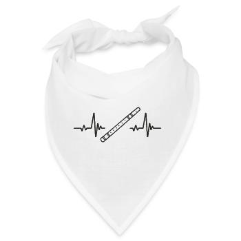 Flötenmusik Wind Rhythmus Melodie Herz - Bandana - Weiß - Vorne