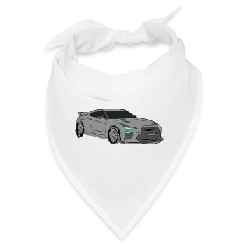 Sportwagen Silhouette Neon Highlights - Bandana - Weiß - Vorne