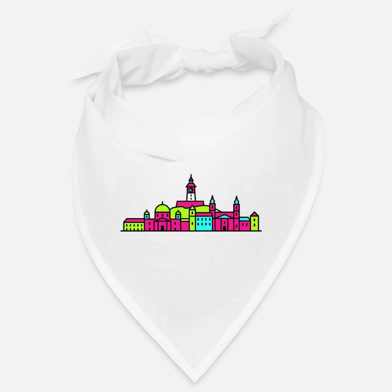 Grazer Stadtskyline Uhrturm Moderne Linienkunst Bandana