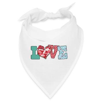 Playful Love Heart Western Romance  - Bandana - Weiß - Vorne