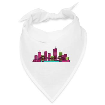 Brisbane City Skyline Story Bridge Moderne Kunst - Bandana - Weiß - Vorne