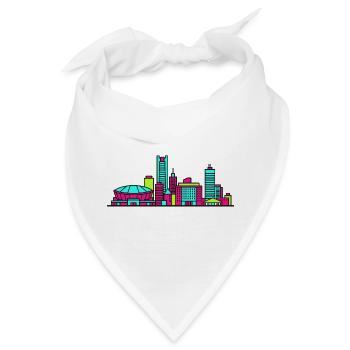 Saitama City Skyline Super Arena Linienkunst - Bandana - Weiß - Vorne