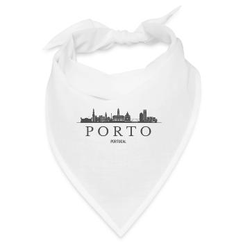 Porto Skyline, Porto Portugal - Bandana - Weiß - Vorne