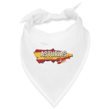 Asturien Spanien Retro Region Landkarte Souvenir - Bandana - Weiß - Vorne