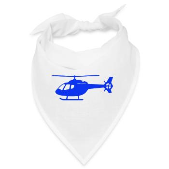 Blauer Helikopter Silhouette - Bandana - Weiß - Vorne