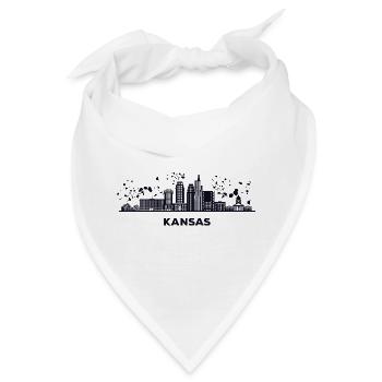 Kansans Skyline Cityscape Kansas - Bandana - Weiß - Vorne
