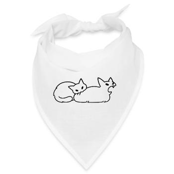 Amoureux des Chats Humor Chat Mignon Original - Bandana - Weiß - Vorne