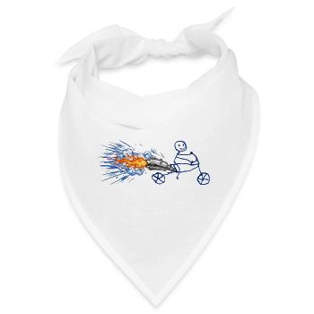 Funny Stickman Rocket Bike – Turbojet-Motor - Bandana - Weiß - Vorne