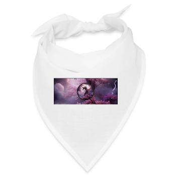 Drache im rosa Nebel - Bandana - Weiß - Vorne