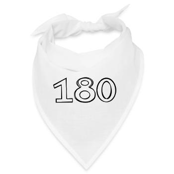 Zahl 180 handgezeichnet - Bandana - Weiß - Vorne