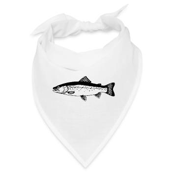 Forellen Angler Geschenk Idee Fliegenfischen - Bandana - Weiß - Vorne