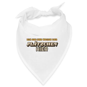 Nur wegen der Plätzchen hier - Weihnachten Retro - Bandana - Weiß - Vorne