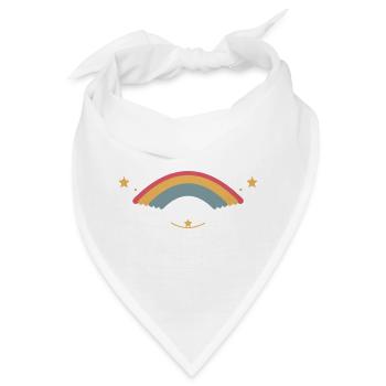 Pastellregenbogen mit Sternen - Bandana - Weiß - Vorne