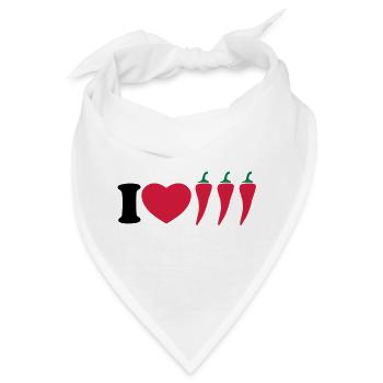 I love chilli - Ich liebe Chili - Bandana - Weiß - Vorne