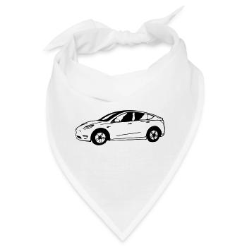 Model Y schematisch gezeichnet - Bandana - Weiß - Vorne