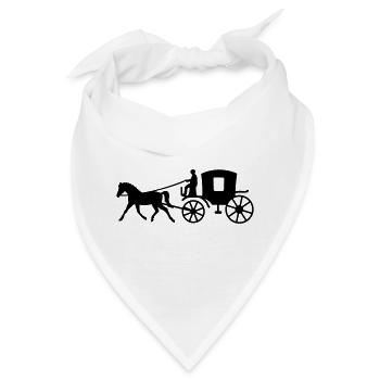 kutsche kutscher pferd - Bandana - Weiß - Vorne