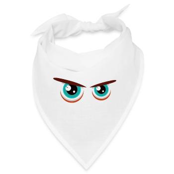 Intensive Blickblicke mit angespannter Mimik - Bandana - Weiß - Vorne