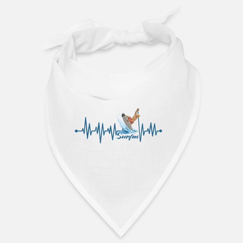Heartbeat Surfing Surfer Surfboard Vacation Bandana
