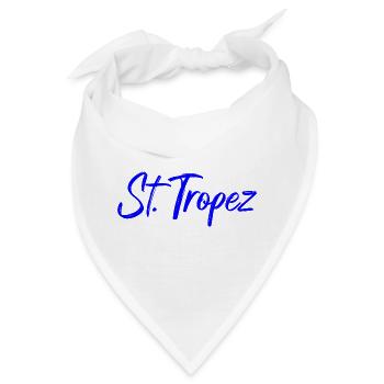 St Tropez Küstenflair Blau Script - Bandana - Weiß - Vorne