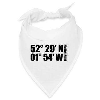 Birmingham Koordinaten - Bandana - Weiß - Vorne