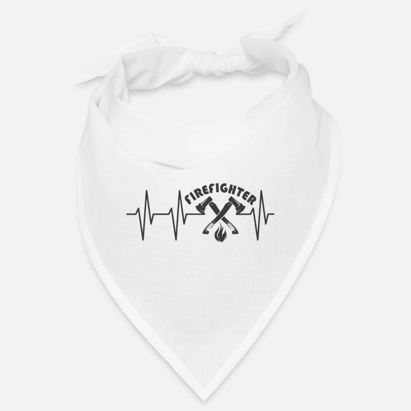 Logo du pompier icône du pompier icône de battement de cœur Bandana