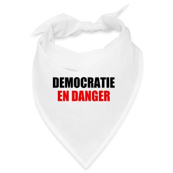 Demokratie in Gefahr - Bandana - Weiß - Vorne