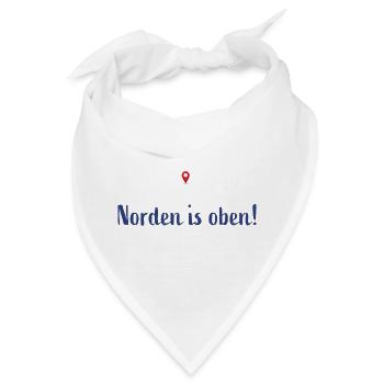 Norden is oben - Bandana - Weiß - Vorne