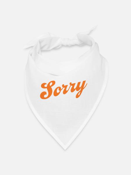 Désolé – Déclaration minimaliste - Bandana - blanc - Devant
