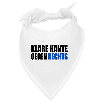 klare kante gegen rechts - Bandana - Weiß - Vorne