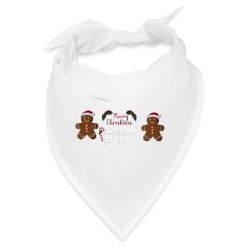 Merry Christmas Gingerbread Duo - Bandana - Weiß - Vorne
