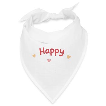 Happy Hearts Tippfehler Druck - Bandana - Weiß - Vorne