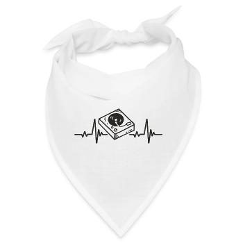 Plattenspieler, Rhythmus, Musik, DJ, Electro Heart - Bandana - Weiß - Vorne