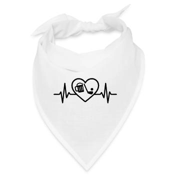 Herz Golf Bier - Bandana - Weiß - Vorne