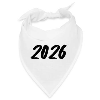 Jahreszahl 2026 Pinselstrich - Bandana - Weiß - Vorne