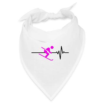 SKI FAHREN HERZSCHLAG PINK WINTER SPORT CARVING - Bandana - Weiß - Vorne