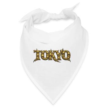 Goldene Schädel Tokyo Logo - Bandana - Weiß - Vorne
