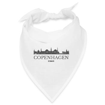 Kopenhagen, Dänemark, Kopenhagener Skyline - Bandana - Weiß - Vorne