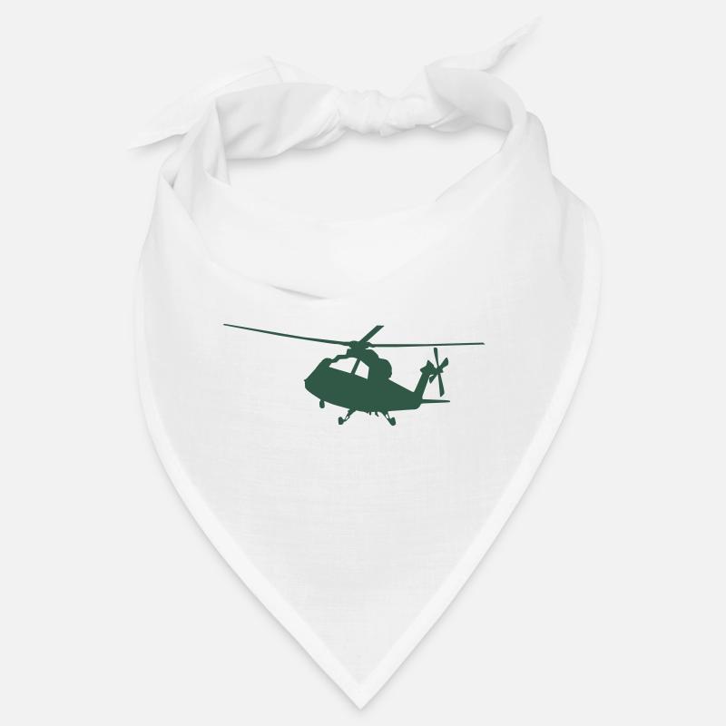 Silhouette d’hélicoptère vert Bandana