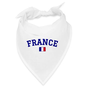 France Flagge Design Blau - Bandana - Weiß - Vorne