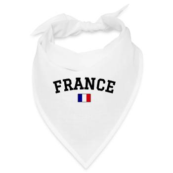 France Flagge Design Schwarz - Bandana - Weiß - Vorne