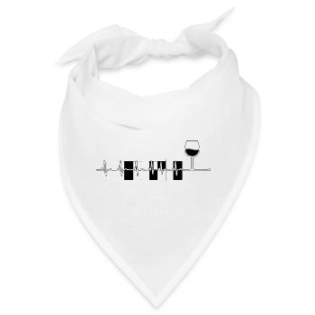 Wein Weinglas Zickzack Linie Rhythmus Vino Lustig  - Bandana - Weiß - Vorne