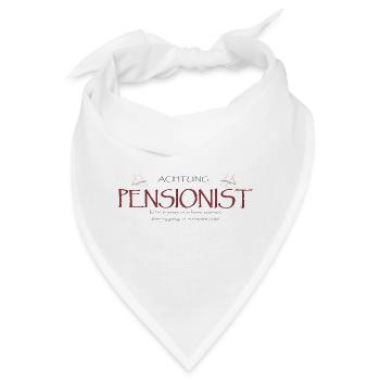 Achtung Pensionist Humor Shirt - Bandana - Weiß - Vorne