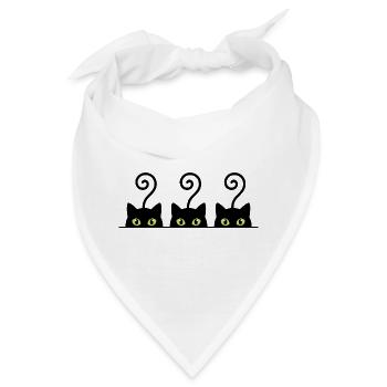 Neonaugen-Reihe auf Schwarz - Bandana - Weiß - Vorne