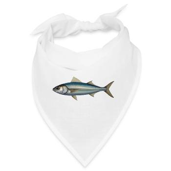 Azure Silver Fish Illustration - Bandana - Weiß - Vorne