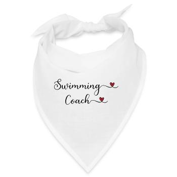 Schwimmtrainer-Typografie mit Herz - Bandana - Weiß - Vorne