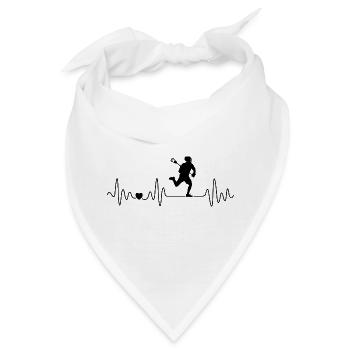 Lacrosse Herzschlag Für Lacrosse Spieler - Bandana - Weiß - Vorne