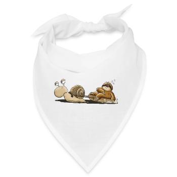 Schnecke Faultier Langsam Müde Tierhumor Cartoon - Bandana - Weiß - Vorne
