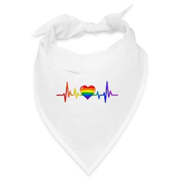 LGBTQ Herz Herzfrequenz Puls EKG Herzlinie - Bandana - Weiß - Vorne