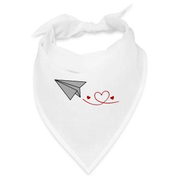 Herzflug Papierflieger - Bandana - Weiß - Vorne