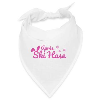 Apres Ski Hase Skihase Après Ski Party Schnee pink - Bandana - Weiß - Vorne
